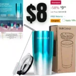 Tumbler with Lid and Straw Stainless Steel Vacuum Insulated CoffeeTumbler