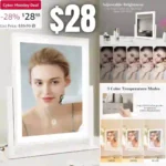 Vanity Mirror with Lights,Tabletop Lighted Makeup Mirror LED Lights for Over Sink, Smart Touch Control