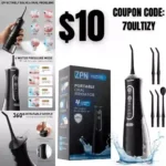 Water Picks for Teeth Cleaning and Flossing with 5 Replaceable Jet Tips, IPX7 Waterproof Water Flosser Portable and Rechargeable for Home and Travel with 4 Modes