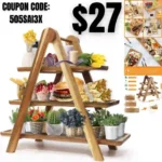 Wooden 3 Tier Serving Tray, Solid Acacia Wood Serving Trays