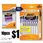 10 BIC Cristal Xtra Smooth Ballpoint Pen