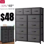 11-Drawer Dresser, Fabric Storage Tower for Bedroom, Living Room, Large Tall Dressers for Bedroom with Wooden Top and Metal Frame