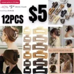 12 Pack Large Hair Claw Clips,Hair Clips for Women & Girls, Colors Strong Hold Claw Hair Clips for Women Thick Hair & Thin Hair