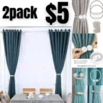 2 Pack Magnetic Curtain Tiebacks Convenient Drape Tie Backs,Pearl Decorative Rope Holdback Holder for Small