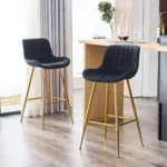 2 Sidanli Black Bar Stool with Seat Height