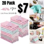 20 Pack Kitchen Dish Cloths Dish Towels,Super Absorbent Coral Fleece Cloth,Premium Dishcloths,Nonstick Oil Washable Fast Drying Dish Rags,forTable Chair Dish Glass,5 Colors