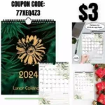 2024 Calendar, Wall Calendar 2024-2025 with Pencil, Small Spiral Bound Hanging Calendar