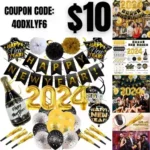 2024 New Years Eve Party Supplies Set Include Happy New Year Banner