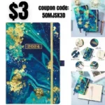 2024 Planner – Planner 2024, Jan. 2024 – Dec. 2024, 5.9 x 8.4, 2024 Planner Weekly and Monthly with Marked Tabs + Thick Paper + Contacts + Calendars + Holidays + Twin-Wire Binding – Navy