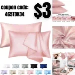 2pcs Satin Pillowcase for Hair and Skin , Coral Soft Silky Pillowcase Standard Satin Pillowcase with Envelope Closure