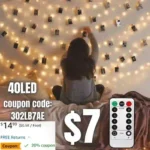 40 LED Photo Clip String Lights with Remote, 8 Modes Indoor Fairy String Lights for Hanging Photos Pictures Cards and Memos