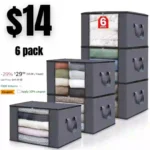 6 Pack Clothes Storage, Foldable Blanket Storage Bags, Storage Containers for Organizing Bedroom