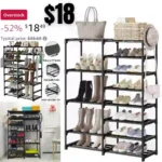 8-Tier Big Size Metal Shoe Rack, Sturdy Shelf Organizer for Entryway,Garage, Bedroom,Closet