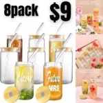 8pack Can Shaped Drinking Glasses Set of 8,16 oz Future Mrs.Gifts,Bachelorette Party Cups,Bestie Gifts
