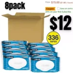 8pack Cottonelle Freshfeel Flushable Wet Wipes, Adult Wet Wipes, 8 Flip-Top Packs, 42 Wipes per Pack