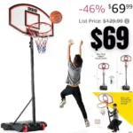 Adjustable Basketball Hoop Height 5-7 FT – Portable Basketball Hoop for Kids Teenagers Youth and Adults with Stand