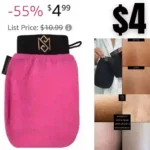 Bath Glove for Body Scrub (Kessa mitt) – Pack Of 1 Pink – Dead Skin Cell Remover and Deep Pore Cleanser