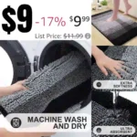 Bathroom Rug, Extra Soft Chenille Thick Absorbent Shaggy Mat, Non-Slip Machine Wash Dry Plush Bath Mats for Bathroom