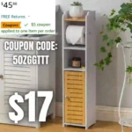 Bathroom Storage Cabinet Toilet Paper Storage for Small Bathroom with Toilet Roll Holder