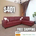 Beverly Fine Furniture Creston 2 Piece Right Facing Sectional Sofa