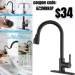 Black Kitchen Faucet Single Handle,Pull Out Kitchen Faucet