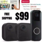 Blink Video Doorbell + 2 Outdoor 4 smart security cameras