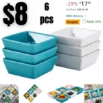 Ceramic Square Baking Ramekins For Souffle, Creme Brulee, Jams, Dipping Sauces, French Onion Soup Oven Safe