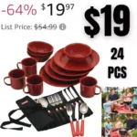 Coleman 24-Piece Enamel Dinnerware Set