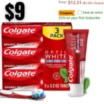 Colgate Optic White Advanced Teeth Whitening Toothpaste, 2% Hydrogen Peroxide Toothpaste, Sparkling White