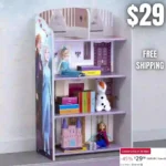 Delta Children Wooden Playhouse 4-Shelf Bookcase for Kids