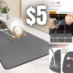 Dish Drying Mat for Kitchen CounterThicker and Super Absorbent Hide Stain Dish Mat Drying Kitchen Mat