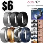 Egnaro Inner Arc Ergonomic Breathable Design, Silicone Rings Mens with Half Sizes