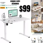 Electric Stand Up Desk Workstation 40 x 24 Inches Whole-Piece Desktop Ergonomic Height Adjustable Standing Desk