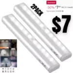 Elitecran 2 Packs LED Motion Sensor Cabinet Lights with Stick-On Magnetic Strips