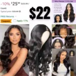 Emistar Long Wavy V Part Wig Wear And Go Glueless U Part Wig Body Wave Natural Black Synthtic Hair Soft As Human Hair