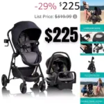 Evenflo Pivot Modular Travel System with LiteMax Infant Car Seat with Anti-Rebound Bar