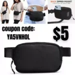 Fashion Belt Bag Fanny Packs Dupes Crossbody Sling Everywhere with Adjustable Strap for Running Traveling Hiking Workout Black