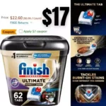 Finish Ultimate Plus Infinity Shine – 62 Count – Dishwasher Detergent