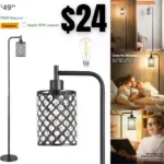 Floor Lamps for Living Room- Crystal Floor Lamp with OnOff Foot Switch, Modern Standing Lamp with Crystal Lampshade
