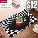 Funny Welcome Doormat for Front Door Indoor Entrance Christmas Merry Grinchmas Decor Rugs with Anti-Slip Rubber House Warming Novelty Gift Mat