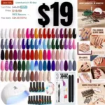 Gel Nail Polish Kit with U V Light – 42 Colors Fall Winter 60 Pcs Gel Nail Starter Kit with Base Matte Glossy Top Coat, Instant Cuticle Remover