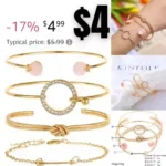 Gold Chain Bracelet Sets for Women Girls 14K Gold Plated Dainty Boho Cuban Link Paperclip