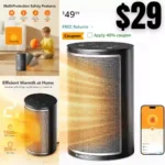 GoveeLife Smart Space Heater, 1500W Fast Electric Heater for Indoor Use with Thermostat