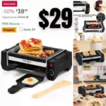 Grills Indoor Raclette Machine Raclette Cheese Electric Grill Kitchen Cooker Smokeless Grill for 2 Person