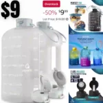 Half Gallon Water Bottle with Straw – Half Gallon Water Bottle with Time Marker and Handle