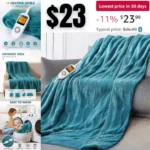 Heated Blanket, 50inx60in Flannel Electric Throw, with 10 Heating Levels & 10 Hours of Auto Off
