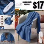 Heated Throw Electric Blanket, Faux Fur Heated Blanket Fast Heating with 4 Heating Levels