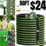 Heavy Duty Garden Hose 58 Super Flexible Water Hose with 10 Function Sprayer Nozzle 34 Solid Fittings Leakproof Hose 450 Burst PSI Watering Pipe Car Wash