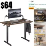 Height Adjustable Electric Standing Desk, 48 x 24 Inches Ergonomic Stand up Table, Sit Stand Home Office Desk with Splice Board