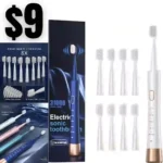 High Vibration Sonic Electric Toothbrush for Adults with 2 Minutes Smart Timer, Fast Charge Lasts Long, 5 Optional Modes, 8 Replacement Brush Heads Ultra Whitening